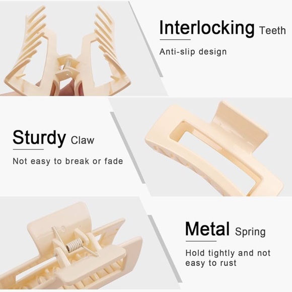 NWT Maorulu 4 Pack of Hair Claw Clips - Picture 4 of 7